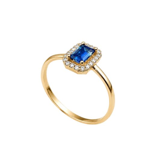 ΔΑΧΤΥΛΙΔΙ ΡΟΖΕΤΑ EMERALD ΜΠΛΕ ΠΕΤΡΑ ΚΩΔ.701