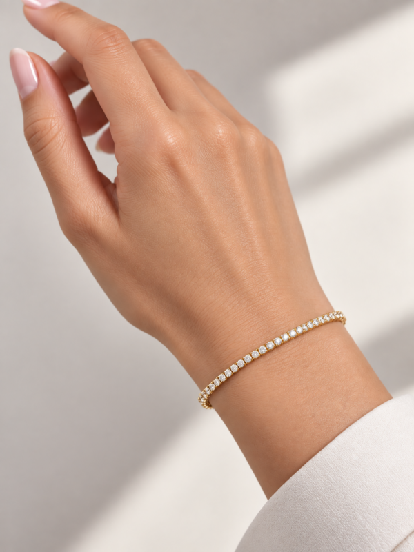 Βραχιόλι Ριβιέρα από Επιχρυσωμένο Ασήμι 925 με Ζιργκόν 6759