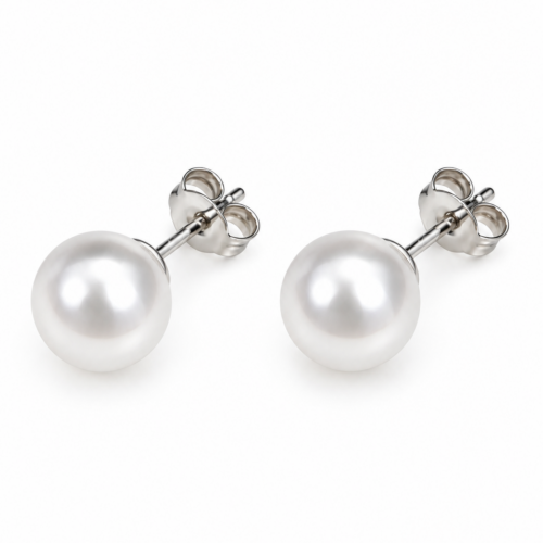 Ασημένια Σκουλαρίκια 925 με Shell Pearl 8.1 mm 6553