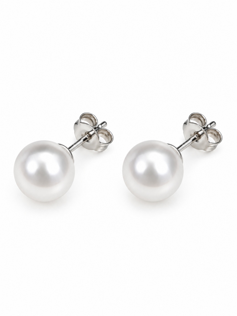 Ασημένια Σκουλαρίκια 925 με Shell Pearl 8.1 mm 6553