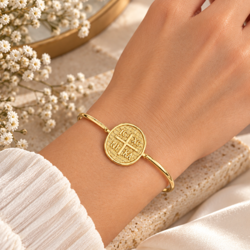 Χρυσό Βραχιόλι 14K με Μοτίφ IC XC NIKA 6417
