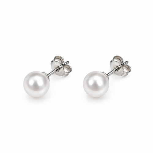 Ασημένια Σκουλαρίκια 925 με Shell Pearl 6 mm 6559
