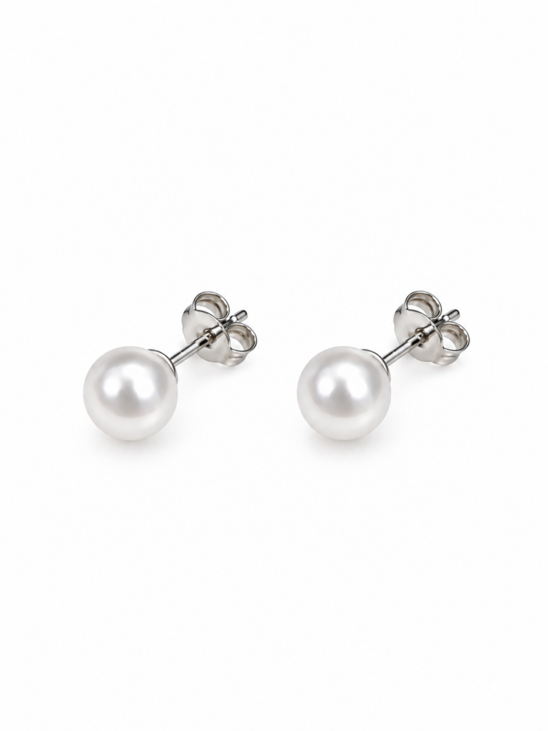 Ασημένια Σκουλαρίκια 925 με Shell Pearl 6 mm 6559