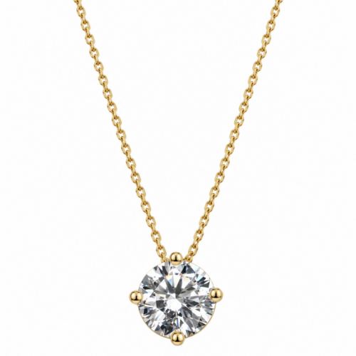 Χρυσό Μονόπετρο Κολιέ 9Κ με Ζιργκόν Πέτρα 7300