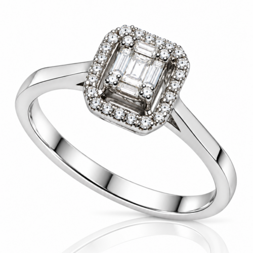 Λευκόχρυσο Δαχτυλίδι 18Κ με Διαμάντια 0,17ct G VS/7461