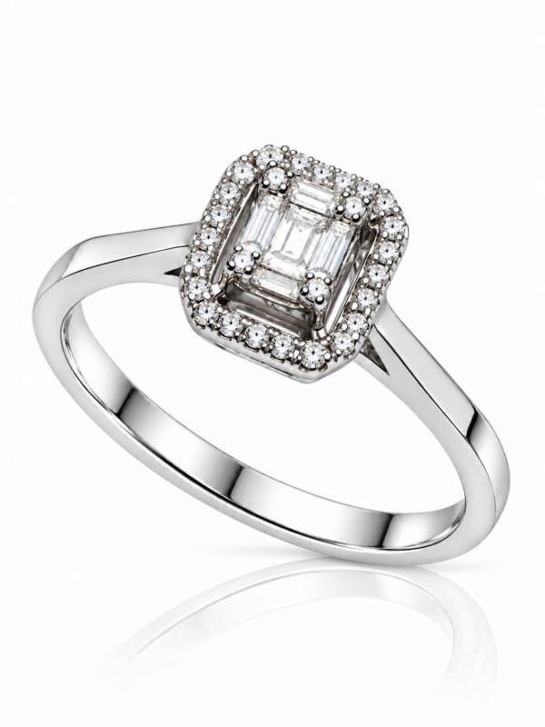 Λευκόχρυσο Δαχτυλίδι 18Κ με Διαμάντια 0,17ct G VS/7461